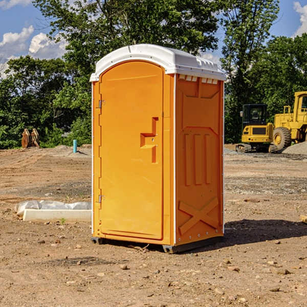 how often are the porta potties cleaned and serviced during a rental period in Schoeneck